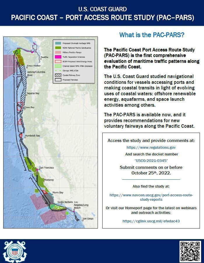 Coast Guard study recommends establishing voluntary fairways to support safe navigation along West Coast