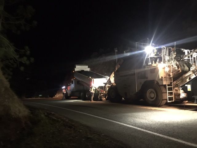 Highway 199 paving at Hiouchi