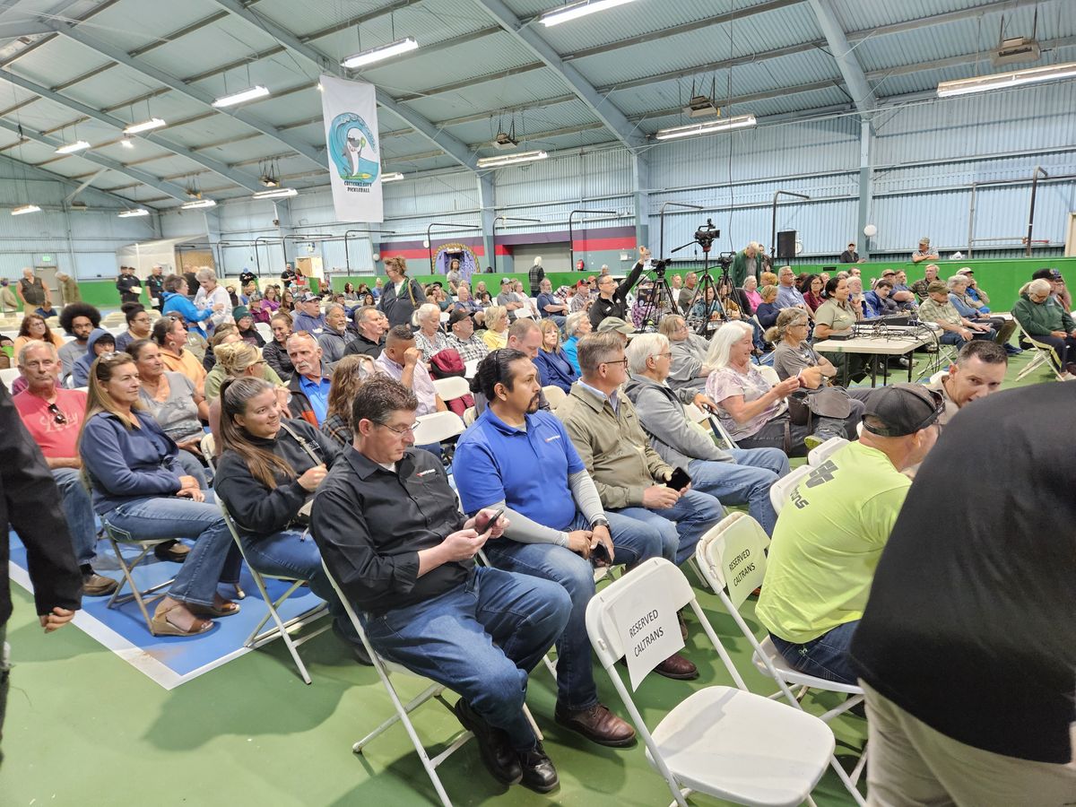 Multi fire agencies address the public at Del Norte Fairgrounds