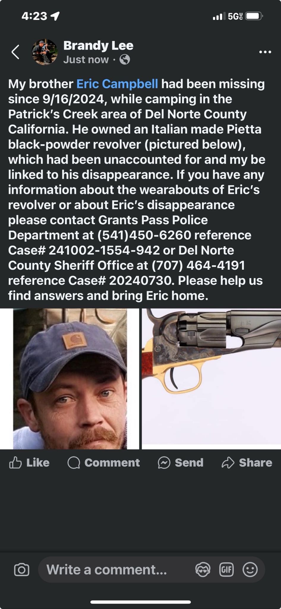Eric Campbell Still MIA