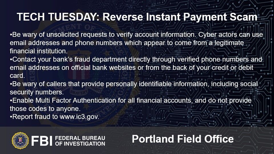 Tech Tuesday: Cybercriminals using a reverse instant payment scam