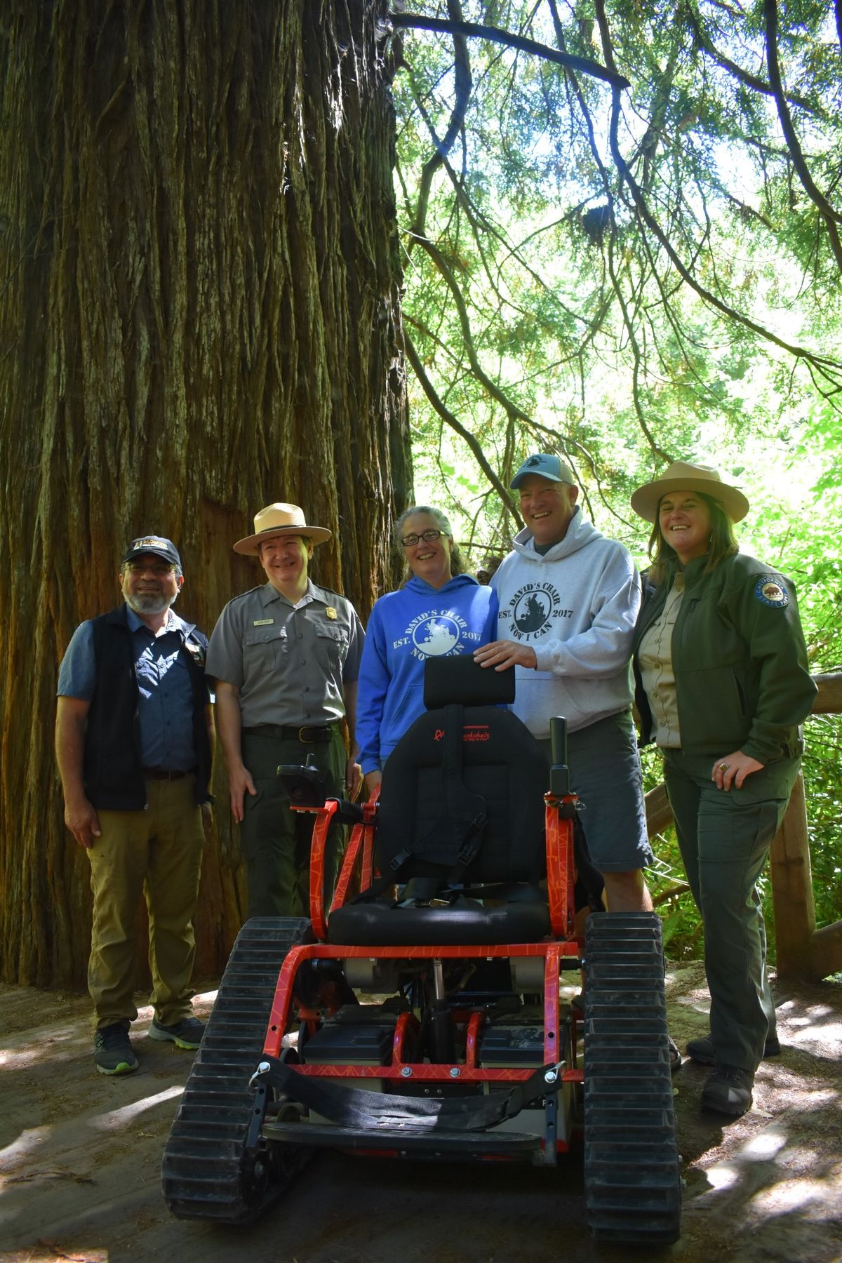 Track chair now available at Prairie Creek Redwoods State Park
