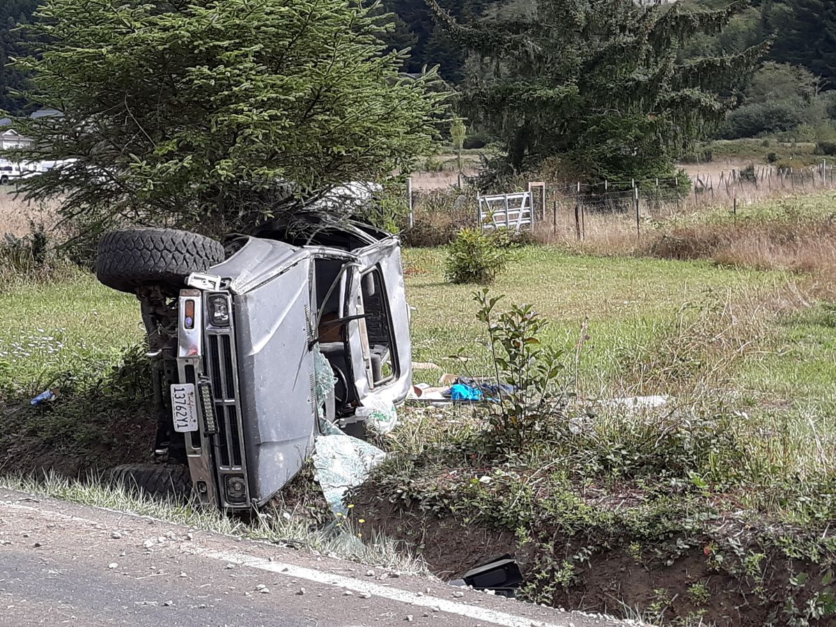 Single vehicle roll over crash in Crescent City