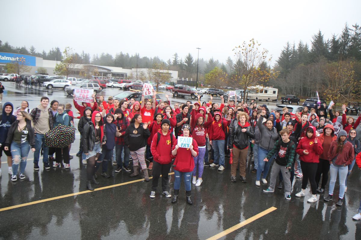 Students stage walkout in support of teachers during contract negotiations