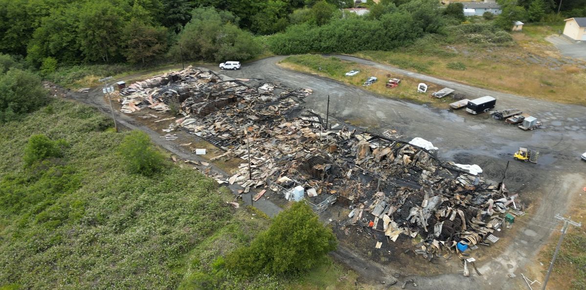 Aftermath of Fishing Warehouse Fire Off Elk Valley Road  Leaves Wake of Devastation