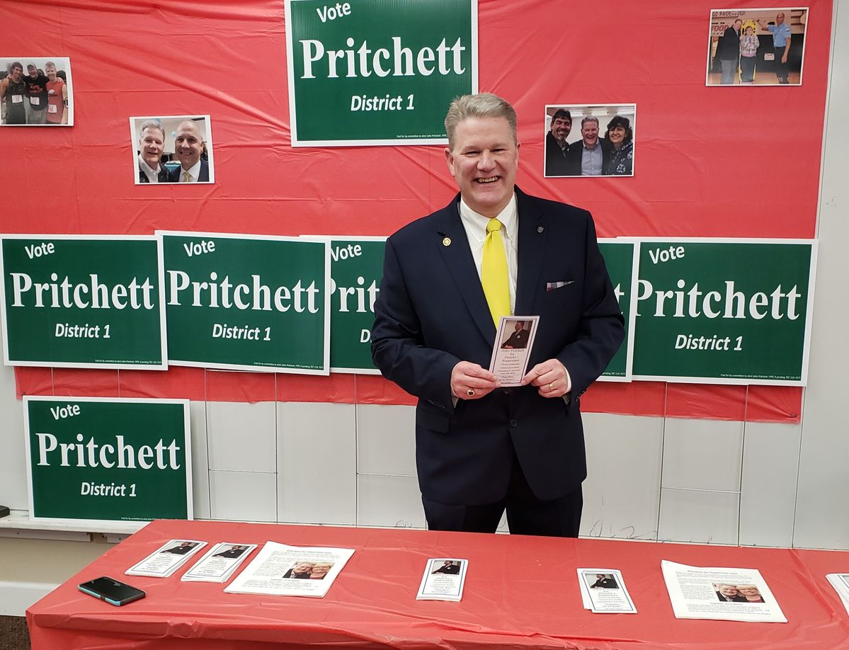 John Pritchett prepares during his campaign