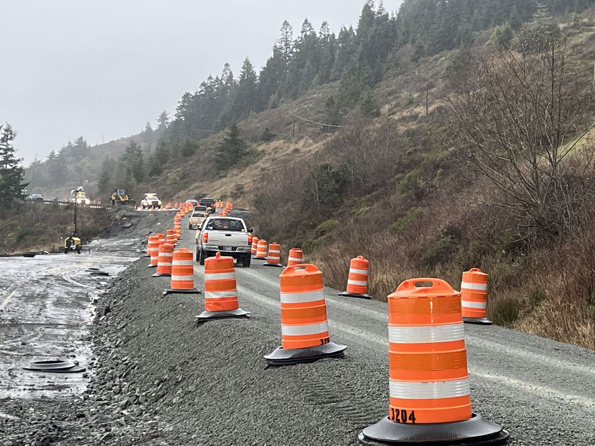 U.S. 101 reopens to one lane south of Port Orford following closure due to landslide