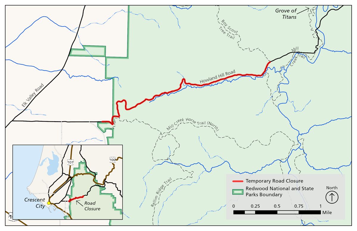 Temporary Closures to Western Howland Hill Road