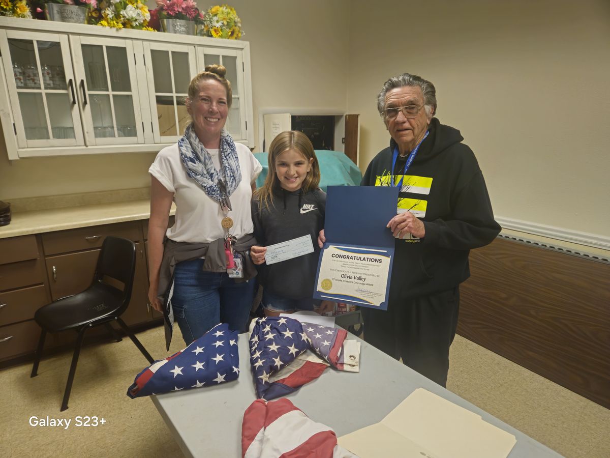 Americanism Essay awarded to Joe Hamilton 5th Grader