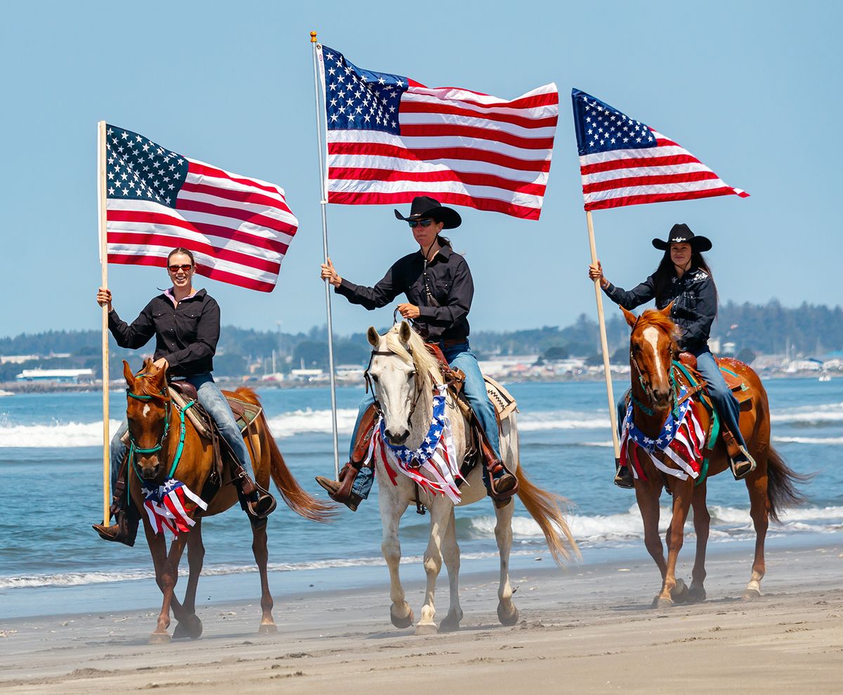 Celebrating: Patriotic riders