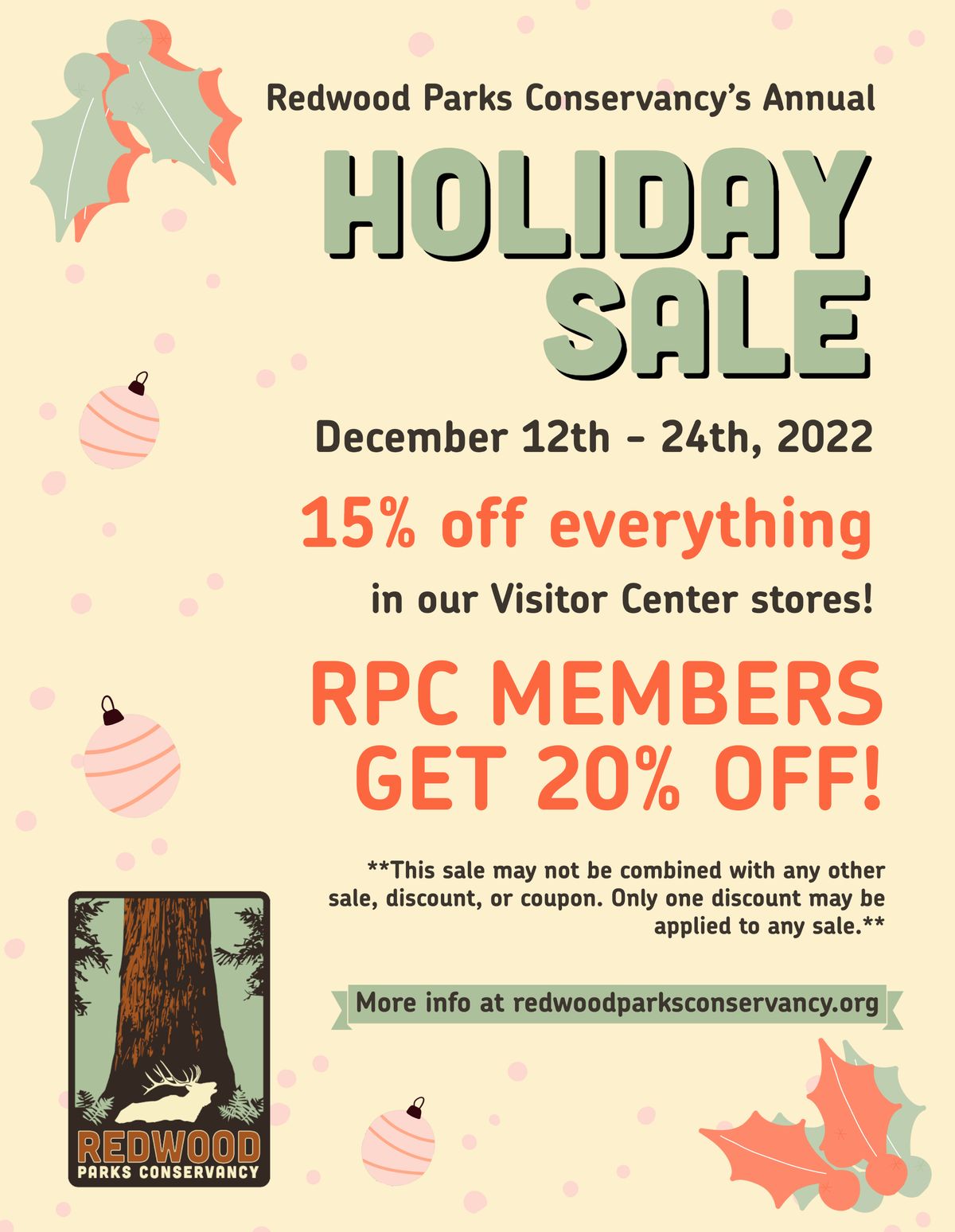 Holiday Sale begins at Redwood National and State Parks and Forest Service Stores