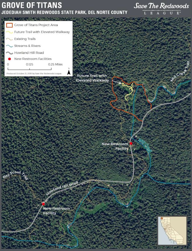 Construction begins on elevated walkway in Jedediah Smith Redwood State Park
