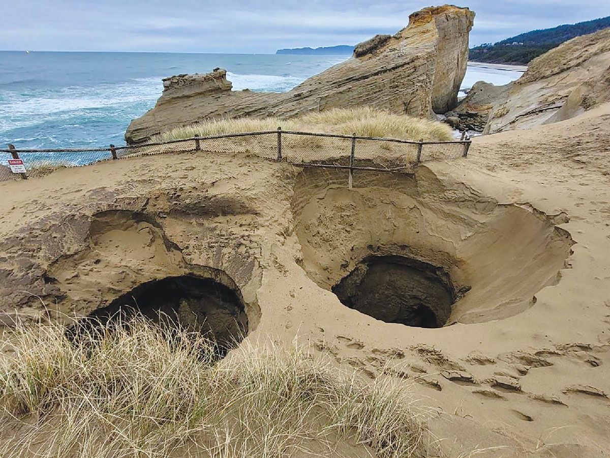 Cape Kiwanda sinkholes now a tourist attraction