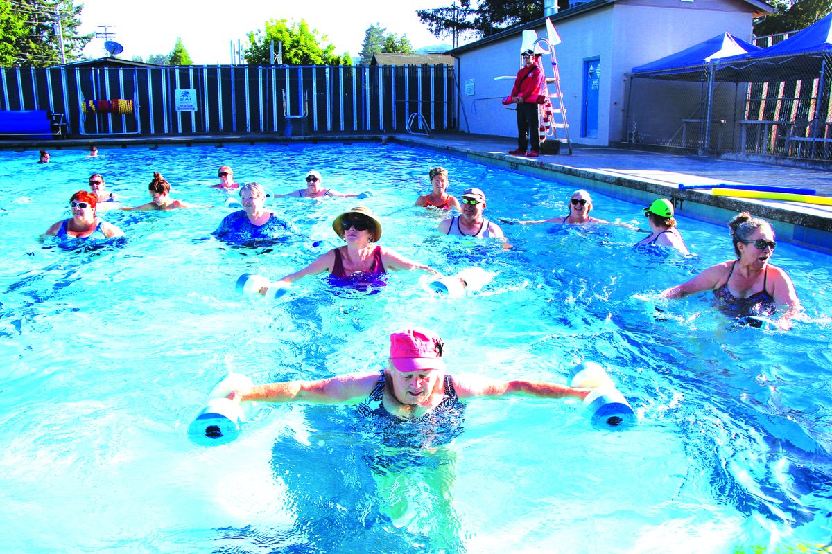 Working Out and having fun in the pool