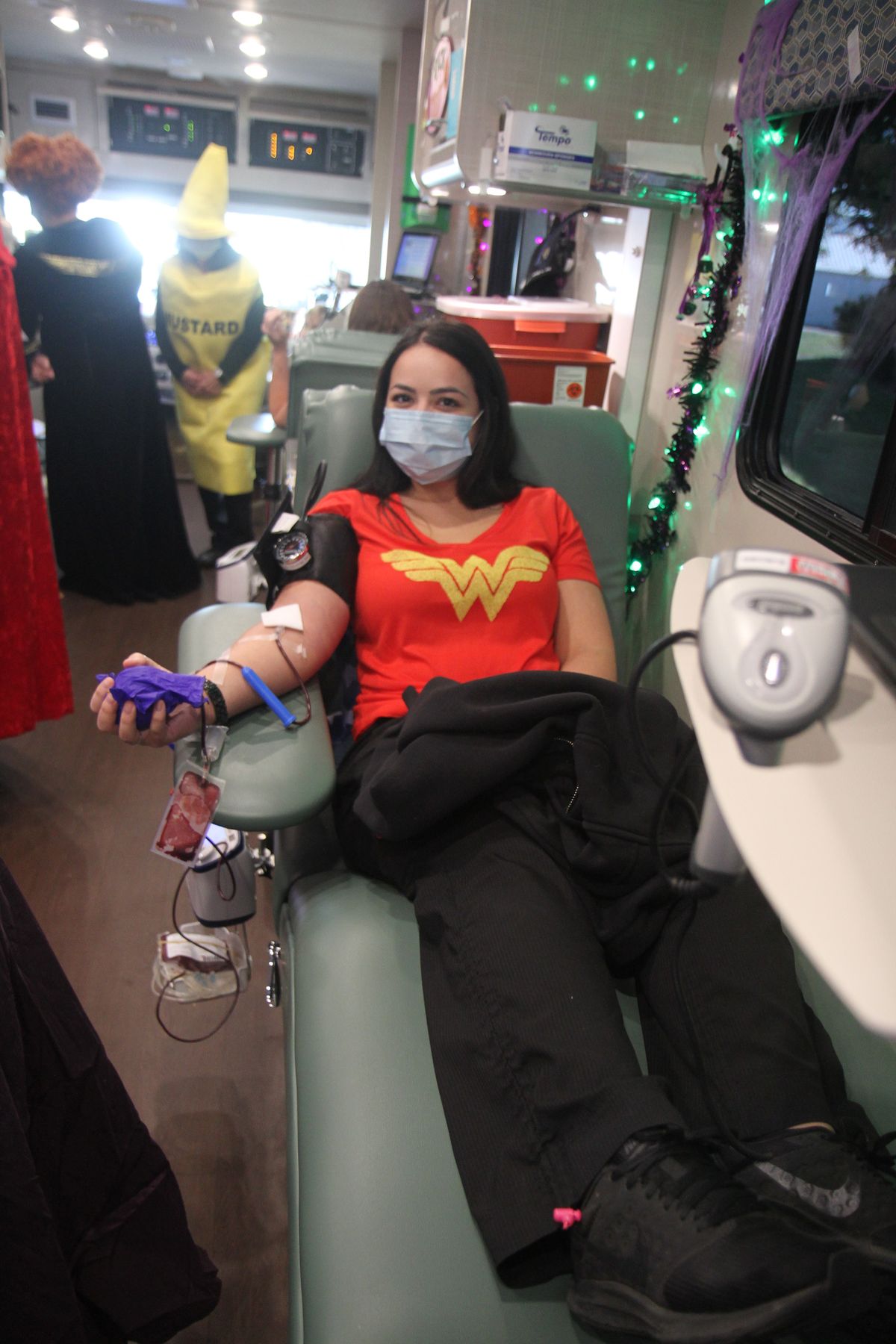 Potential donors show no fear at Halloween Blood Drive