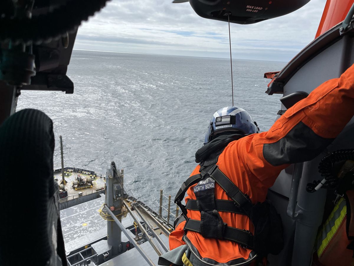Video / Photos: Coast Guard rescues man approximately 57 miles offshore Newport, OR