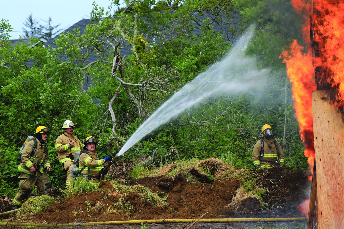 Planned fire allows departments to train