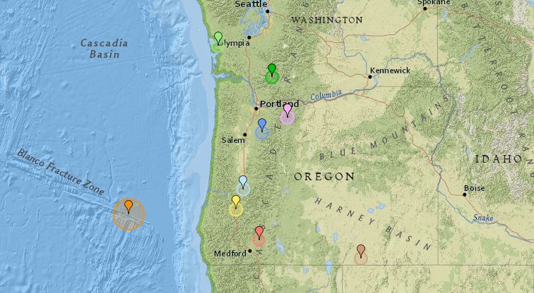 Earthquake: Small undersea tremor off Oregon Coast