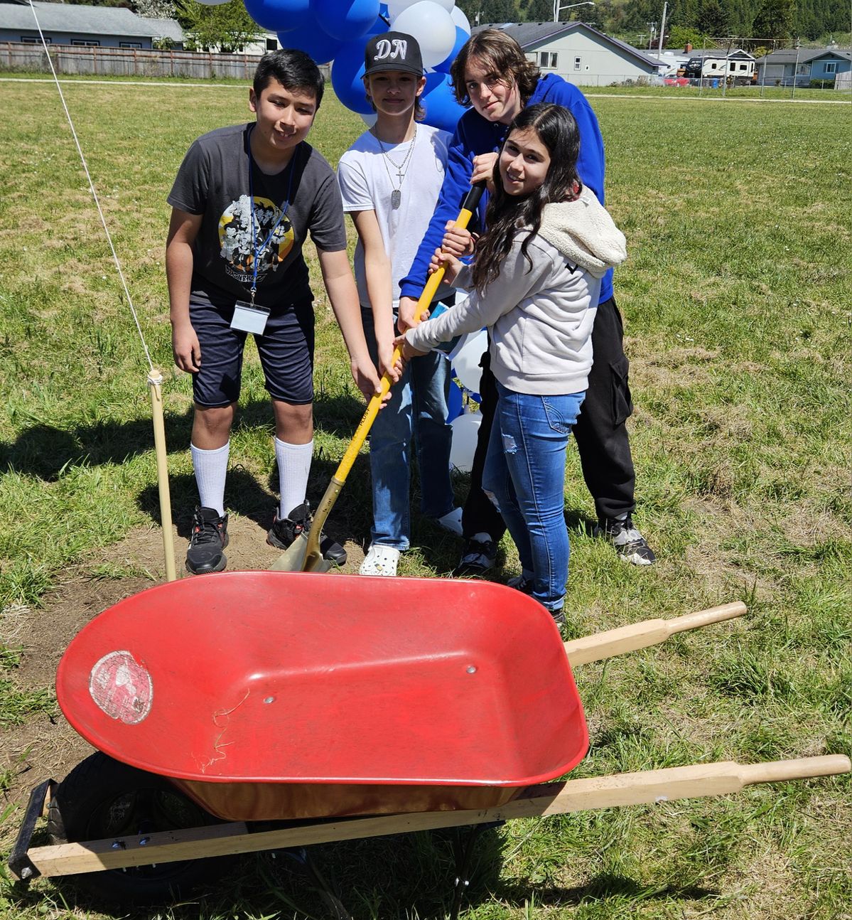 Smith River students conduct ground blessing for Soccer Field on Earth Day