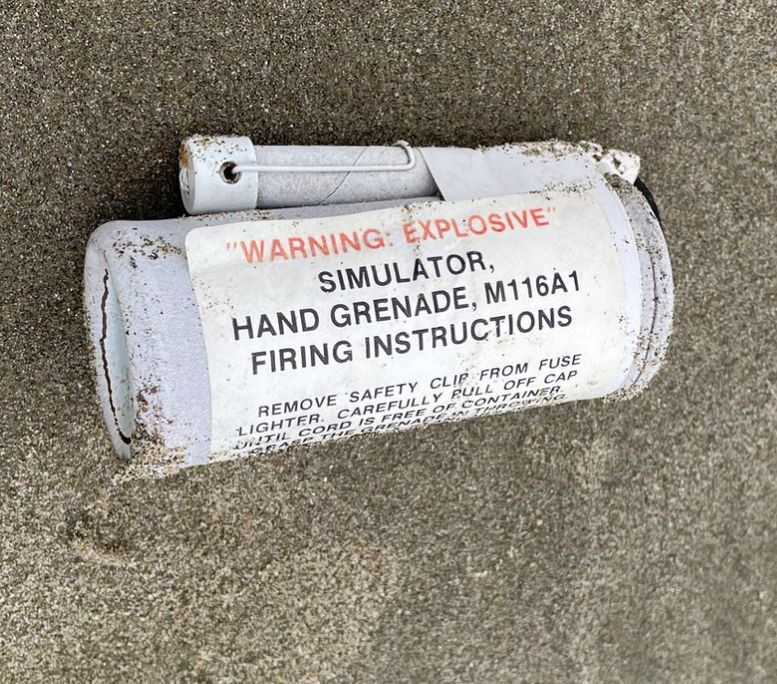 Simulator Hand Grenades: Devices washed ashore at Newport