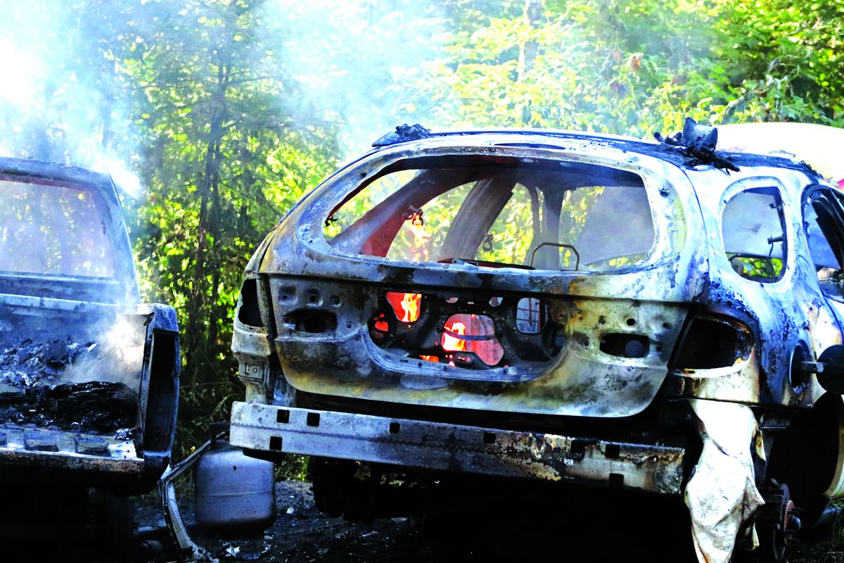 Suspicious fire burns likely transient camp