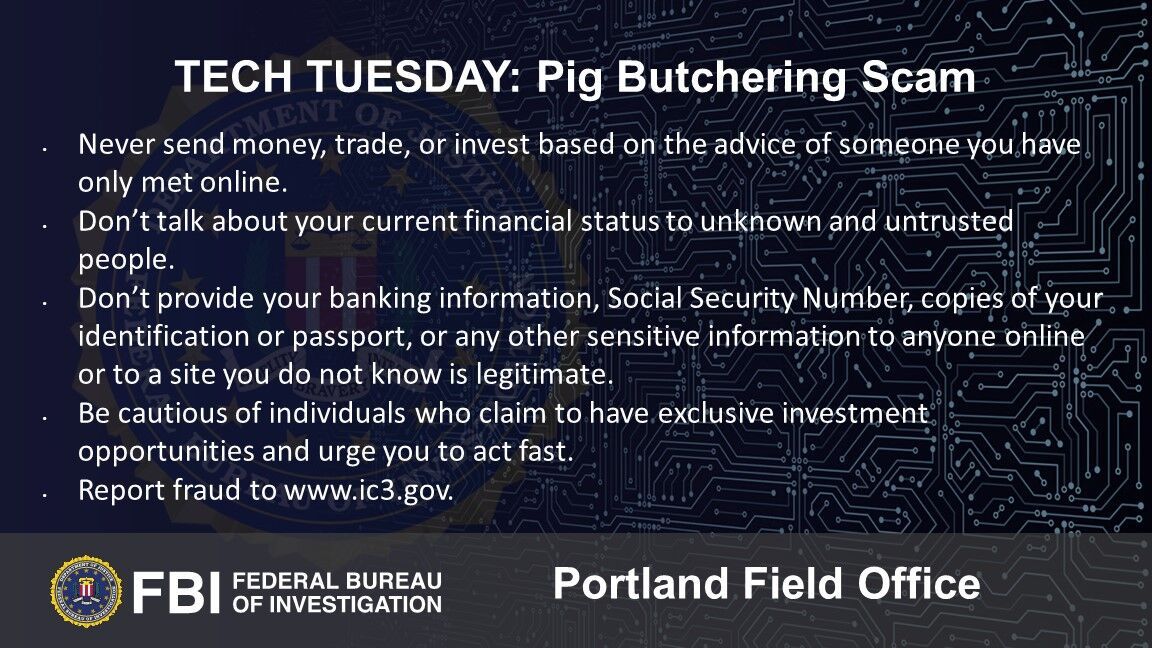 Tech Tuesday: Building a digital defense against a new cryptocurrency scam called Pig Butchering