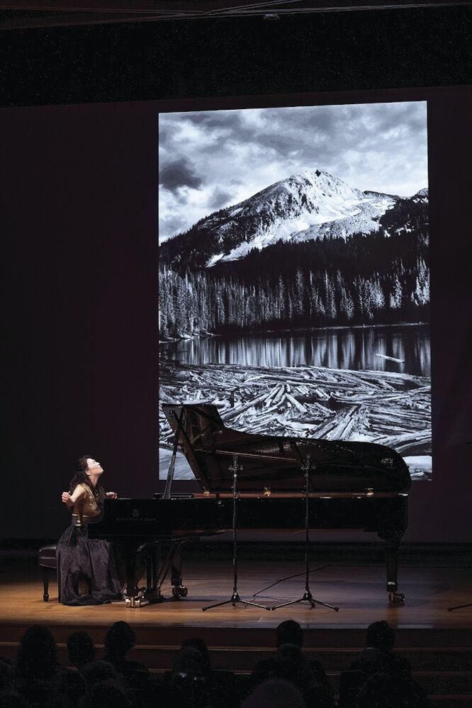 Pianist Jeeyoon Kim translates onstage in multimedia concert