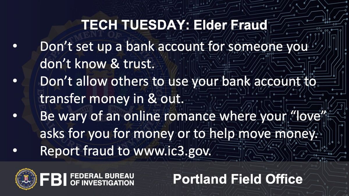 Tech Tuesday: Building a Digital Defense Against Elder Fraud (Part 2, Money Mules)
