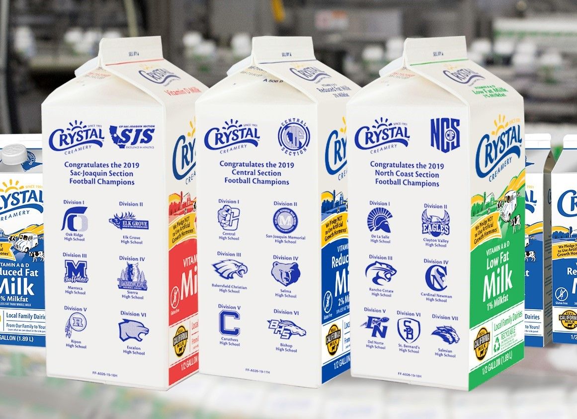 DNHS football champs on commemorative milk cartons