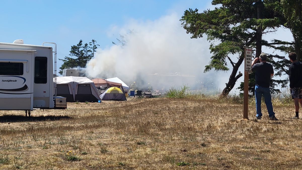Photos: Motor home burns at Lighthouse Cove RV park on Elk Creek on August 12th